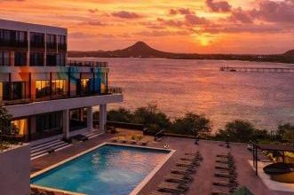 The resort at dusk above Rodney Bay
